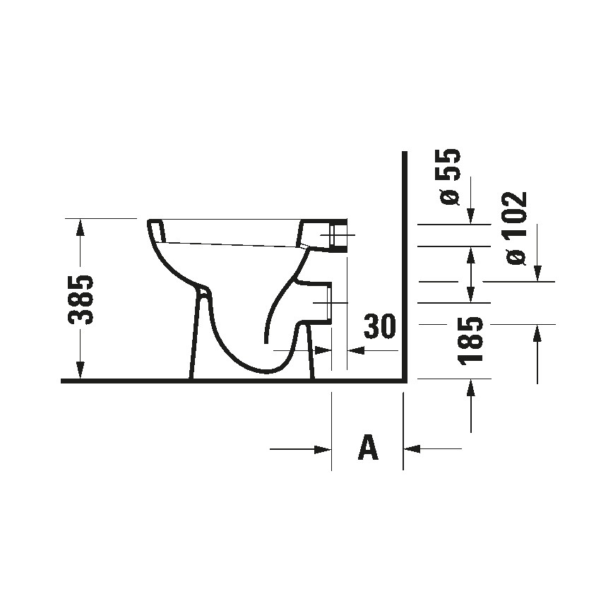 Duravit 21080900002 - підлоговий унітаз D-CODE, кераміка/білий глянець