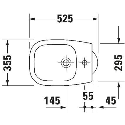 Duravit 22371000002 - Напольное биде D-CODE 35,5x52,5 см керамика/глянцевая белая