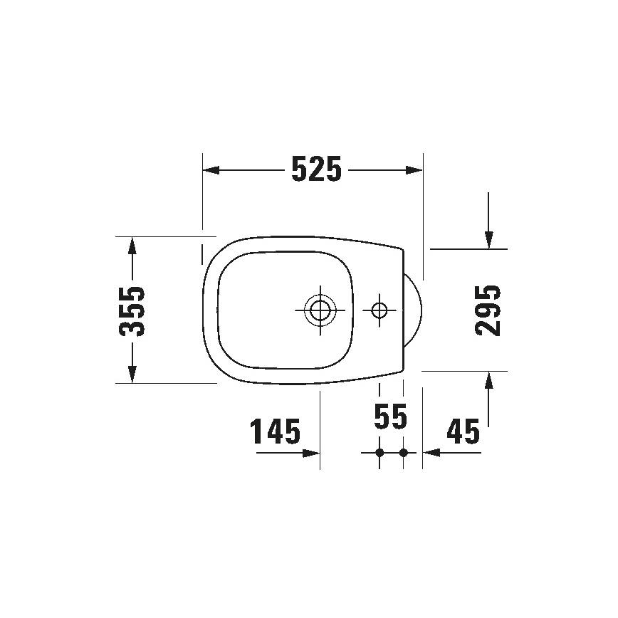 Duravit 22371000002 - Підлогове біде D-CODE 35,5x52,5 cm кераміка/глянцева біла