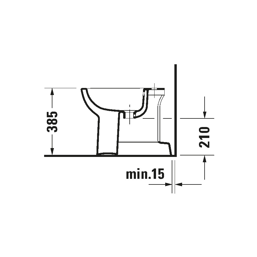 Duravit 22371000002 - Підлогове біде D-CODE 35,5x52,5 cm кераміка/глянцева біла
