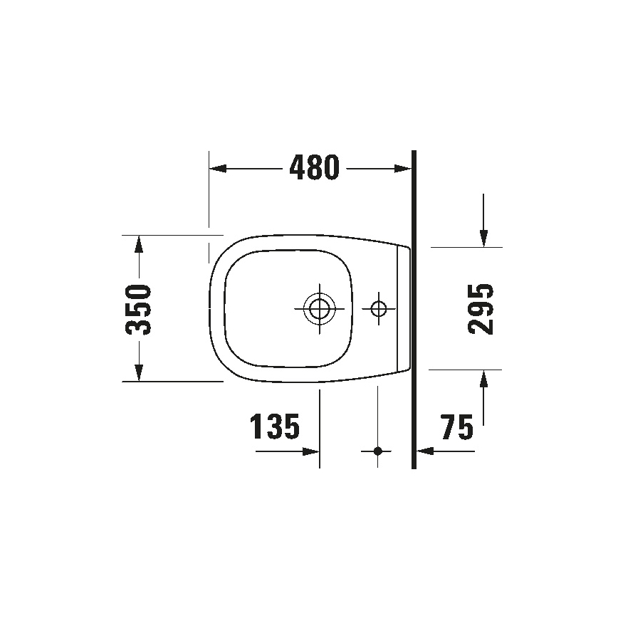 Duravit 22371500002 - Подвесное биде D-CODE, керамика/глянцевый белый