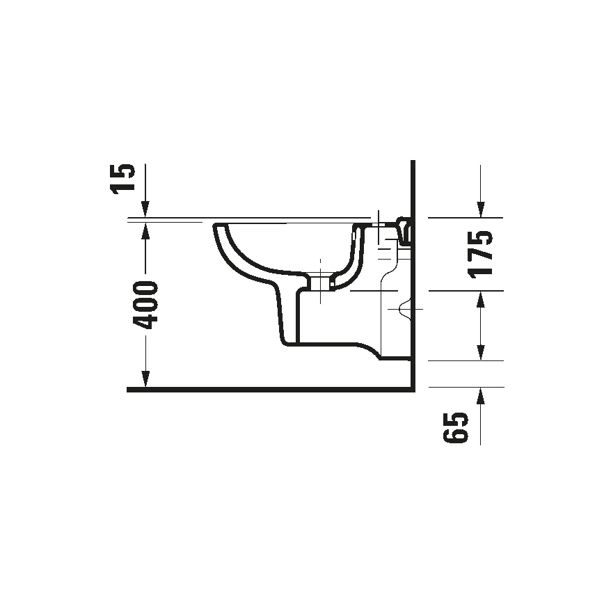 Duravit 22371500002 - Подвесное биде D-CODE, керамика/глянцевый белый
