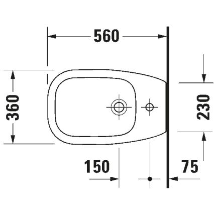Duravit 22411000002 - Підлоговий біде D-CODE 35,5x52,5 cm кераміка/глянцева біла