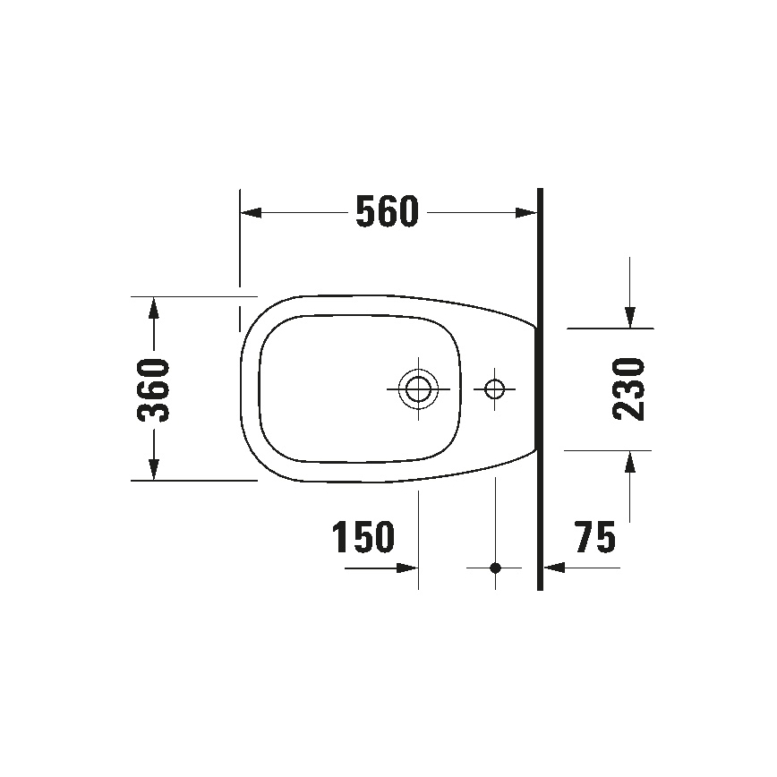 Duravit 22411000002 - Підлоговий біде D-CODE 35,5x52,5 cm кераміка/глянцева біла