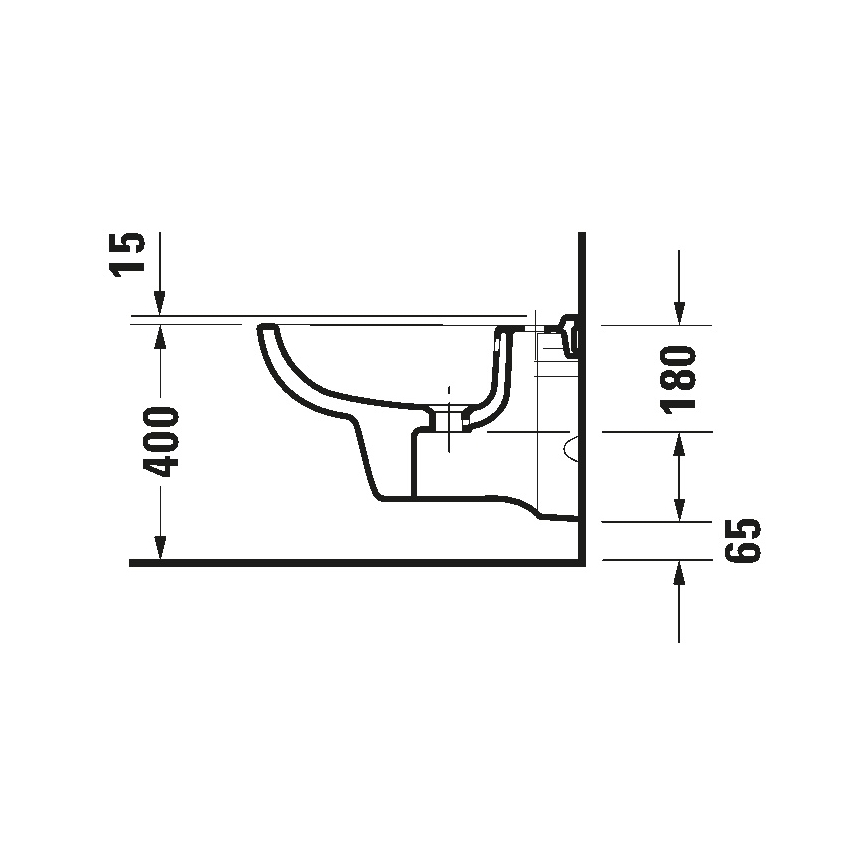 Duravit 22571500002 - Настінне біде D-CODE кераміка/глянцево-білий
