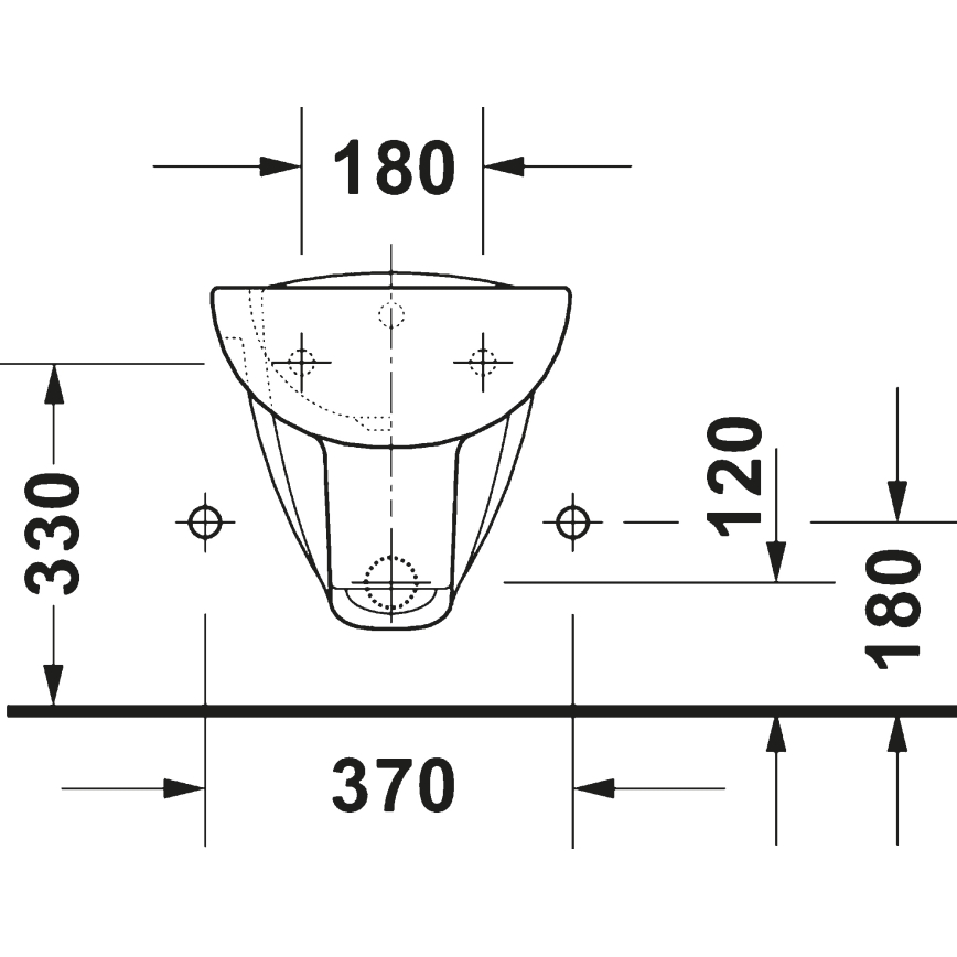 Duravit 22571500002 - Настінне біде D-CODE кераміка/глянцево-білий