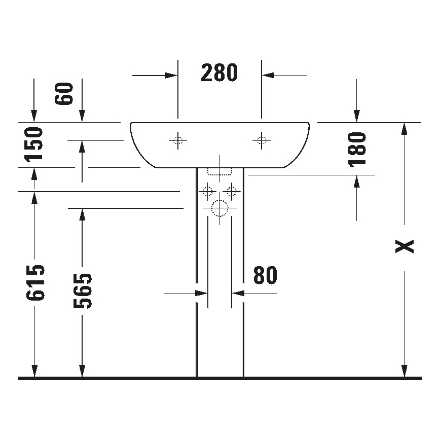 Duravit 23106000002 - Підвісний умивальник D-CODE 60x46 см кераміка/глянцевий білий