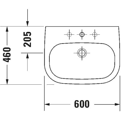 Duravit 23106000002 - Подвесная раковина D-CODE 60x46 см, керамика, белый глянец
