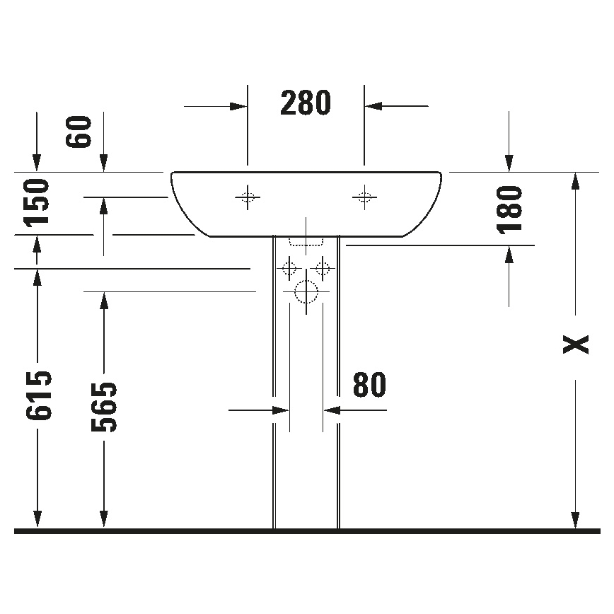 Duravit 23106500002 - Навесная раковина D-CODE 65x50 см, керамика, глянцево-белая