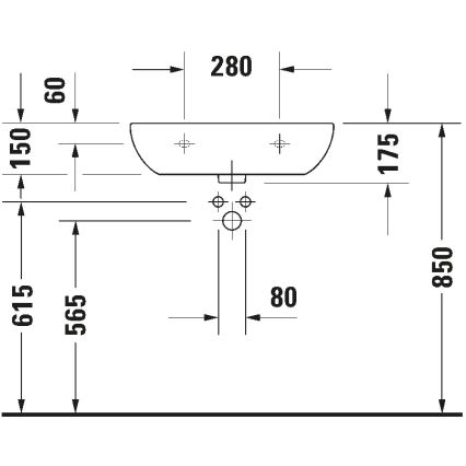 Duravit 23116000702 - Подвесной умывальник D-CODE 60x46 см керамика/глянцевая белая