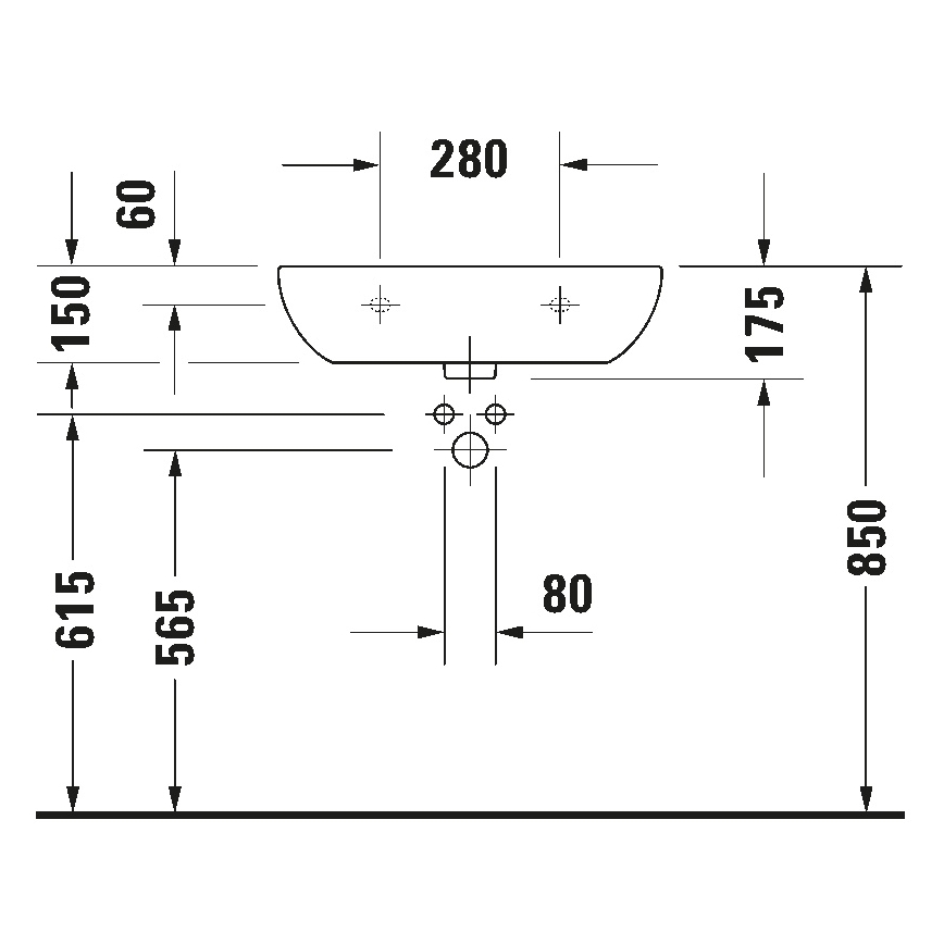Duravit 23116000702 - Подвесной умывальник D-CODE 60x46 см керамика/глянцевая белая