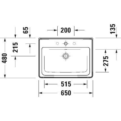 Duravit 2367650060 - Підвісний умивальник D-NEO 65x48 см кераміка/білий глянець