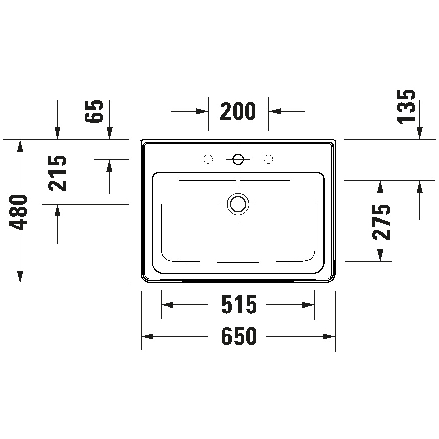 Duravit 2367650060 - Підвісний умивальник D-NEO 65x48 см кераміка/білий глянець