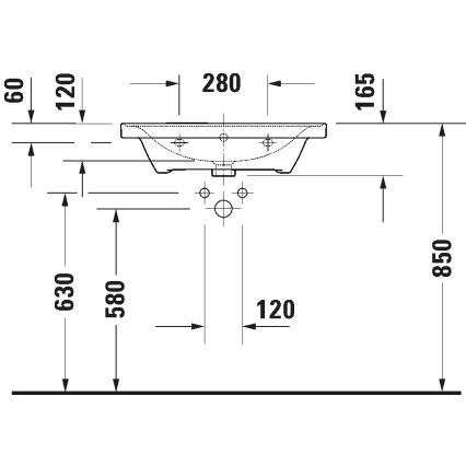 Duravit 2367650060 - Підвісний умивальник D-NEO 65x48 см кераміка/білий глянець