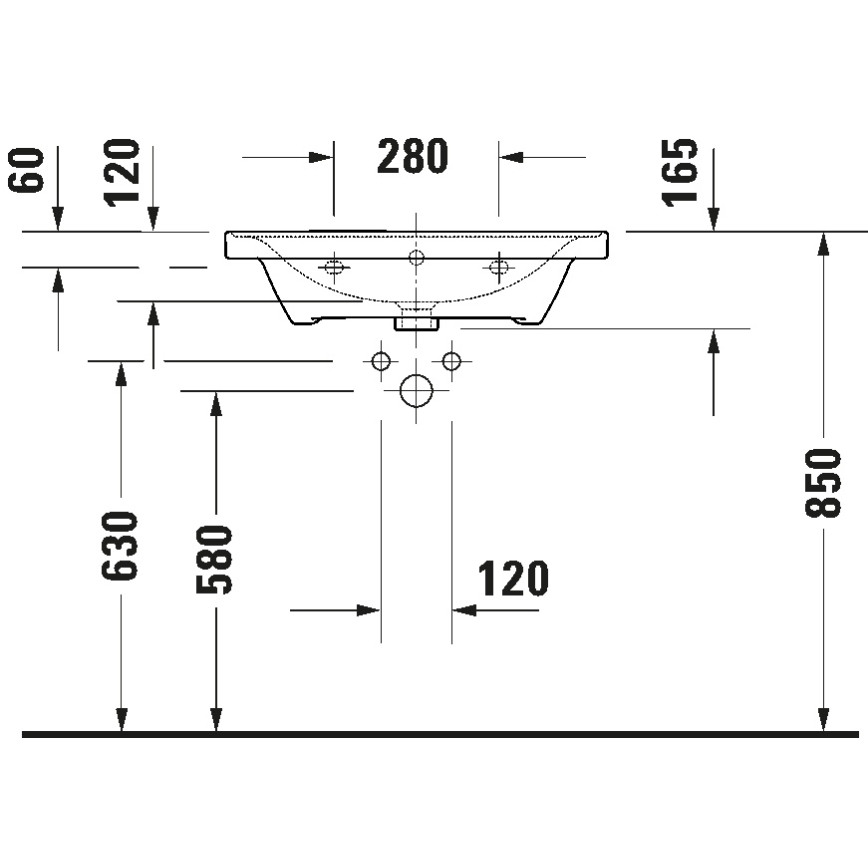 Duravit 2367650060 - Підвісний умивальник D-NEO 65x48 см кераміка/білий глянець