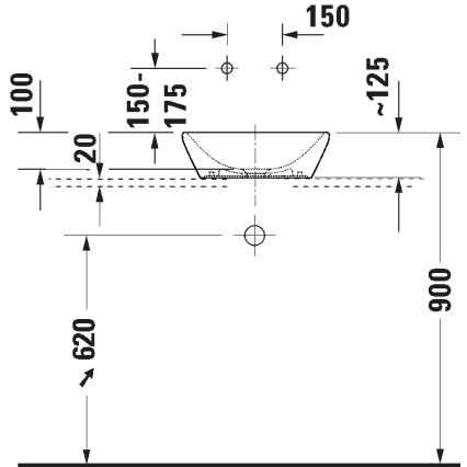 Duravit 2397400070 - Накладний умивальник D-NEO 40x40 см кераміка/глянцева біла