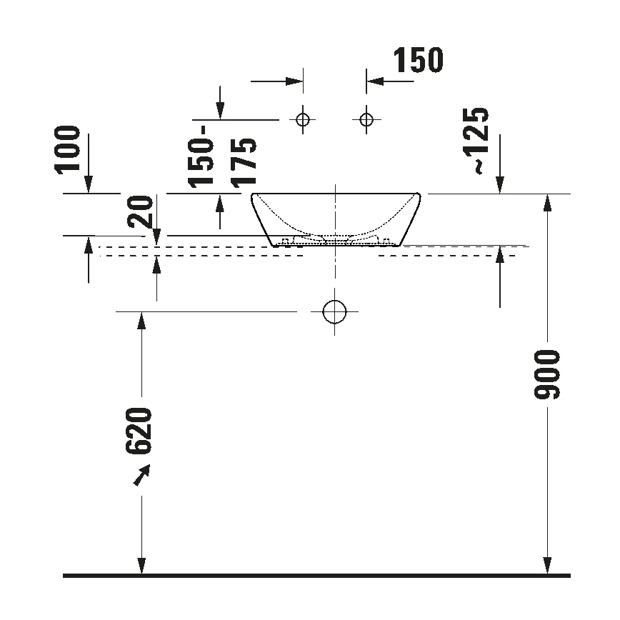 Duravit 2397400070 - Накладний умивальник D-NEO 40x40 см кераміка/глянцева біла