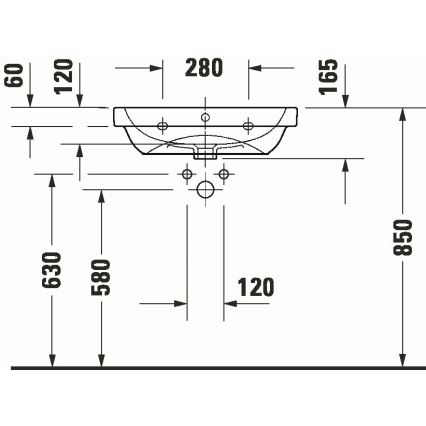 Duravit 23986000002 - Підвісний умивальник D-CODE 60x46 cm кераміка/глянцево-білий