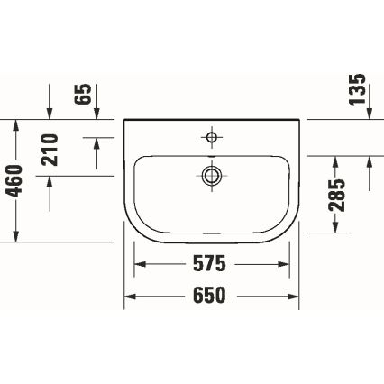 Duravit 23986500002 - Підвісна раковина D-CODE 65x46 см, кераміка/білий глянець