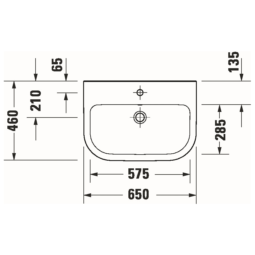 Duravit 23986500002 - Підвісна раковина D-CODE 65x46 см, кераміка/білий глянець