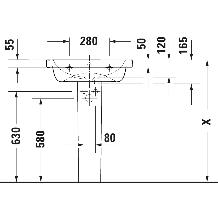 Duravit 23996000002 - Підвісний умивальник D-CODE 60x48 cm кераміка/білий глянець
