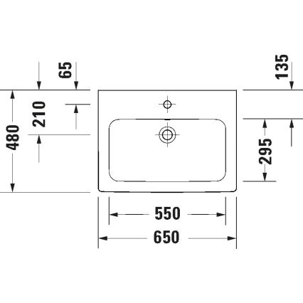 Duravit 23996500002 - Подвесной умывальник D-CODE 65x48 cm керамика/белый глянец