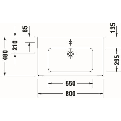 Duravit 23998000002 - Підвісна раковина D-CODE 80x48 cm кераміка/білий глянцевий