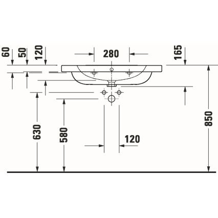 Duravit 23998000002 - Підвісна раковина D-CODE 80x48 cm кераміка/білий глянцевий