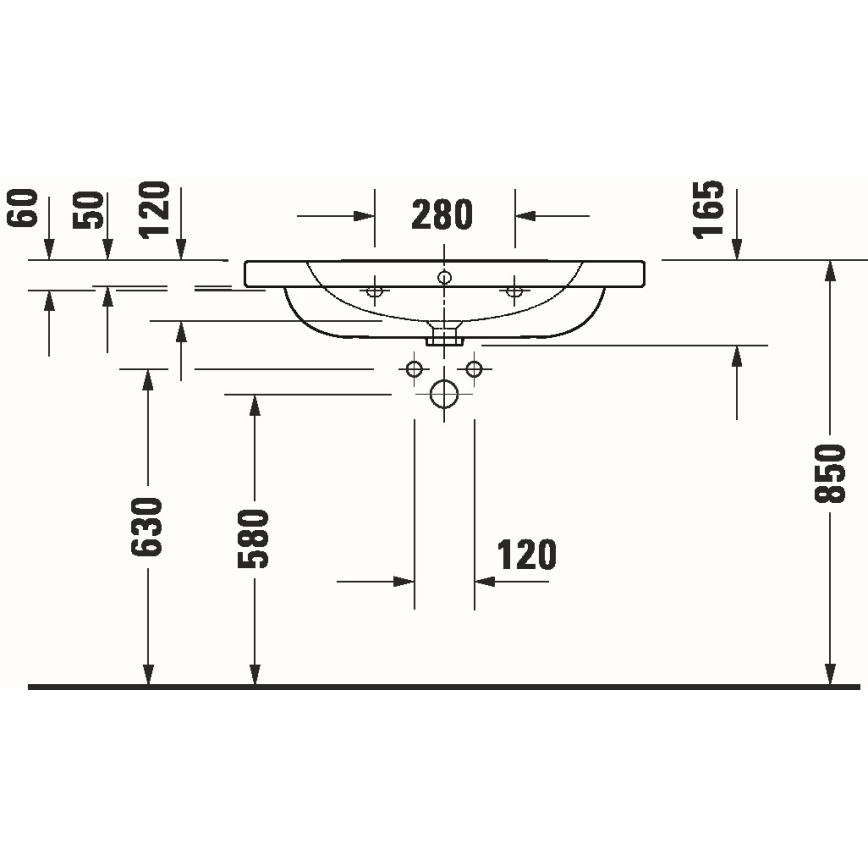 Duravit 23998000002 - Подвесной умывальник D-CODE 80x48 см керамика/белый глянец