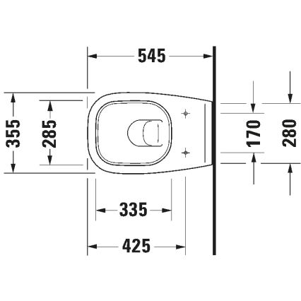 Duravit 25350900002 - Підвісний унітаз D-CODE, кераміка, глянсовий білий