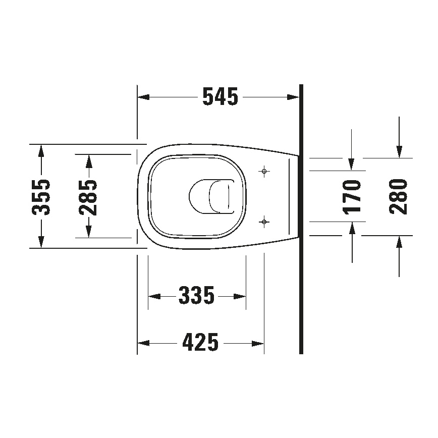 Duravit 25350900002 - Підвісний унітаз D-CODE, кераміка, глянсовий білий