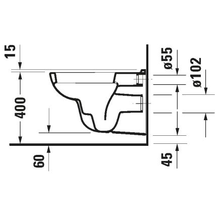 Duravit 25350900002 - Підвісний унітаз D-CODE, кераміка, глянсовий білий