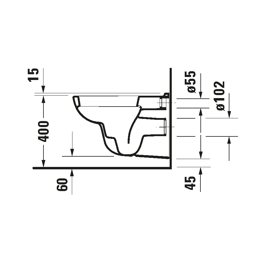 Duravit 25350900002 - Подвесной унитаз D-CODE керамика/глянцевый белый