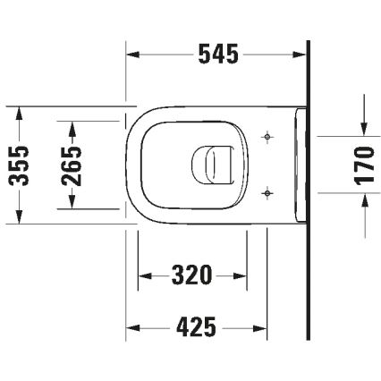 Duravit 25700920002 - Подвесной безободковый унитаз D-CODE керамика/белый глянец
