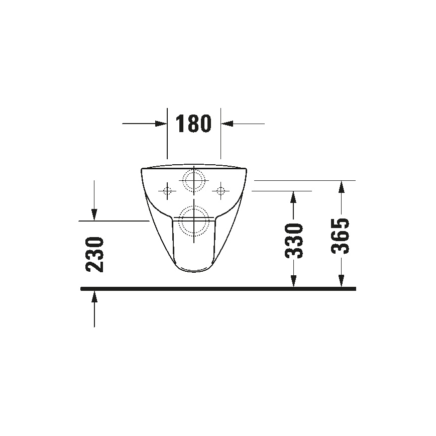 Duravit 25700920002 - Подвесной безободковый унитаз D-CODE керамика/белый глянец