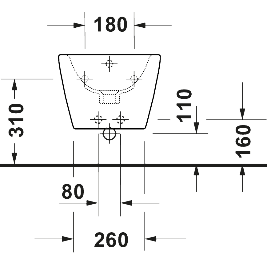 Duravit 27271500002 - Подвесное биде D-CODE керамика/белый глянец