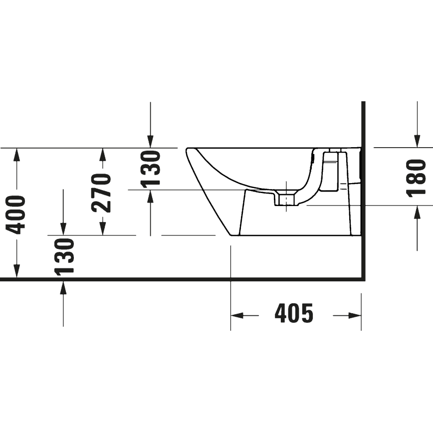 Duravit 27271500002 - Подвесное биде D-CODE керамика/белый глянец