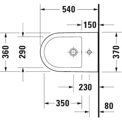 Duravit 27271500002 - Подвесное биде D-CODE керамика/белый глянец