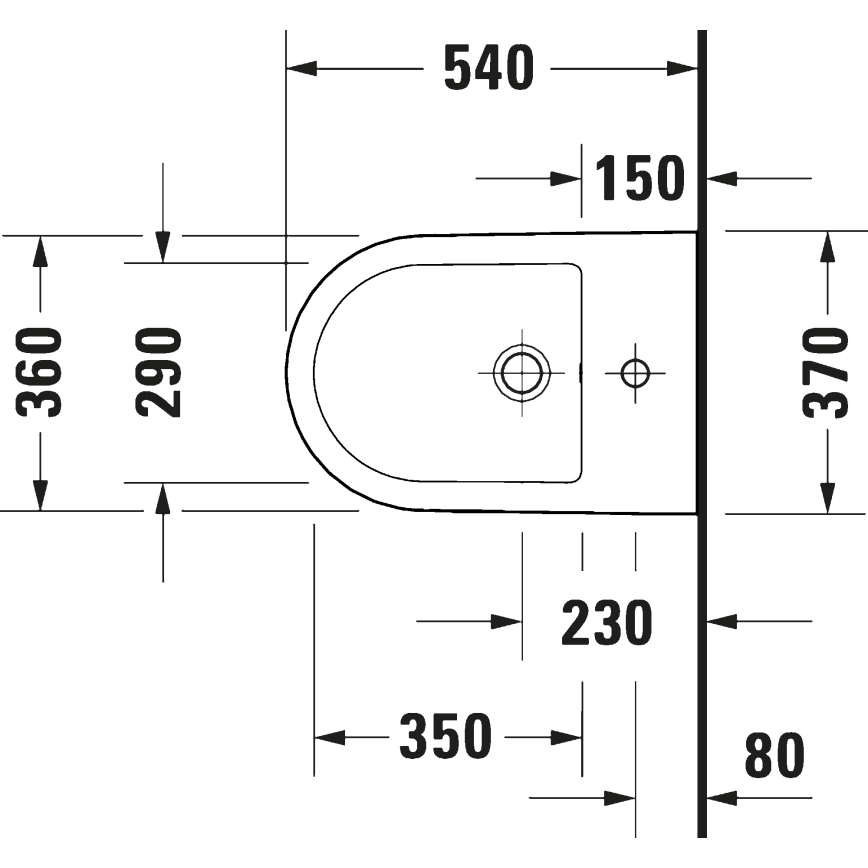 Duravit 27271500002 - Подвесное биде D-CODE керамика/белый глянец