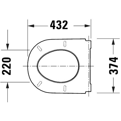 Duravit 28210000 - Сиденье для унитаза D-CODE 37,4x43,3 см белое