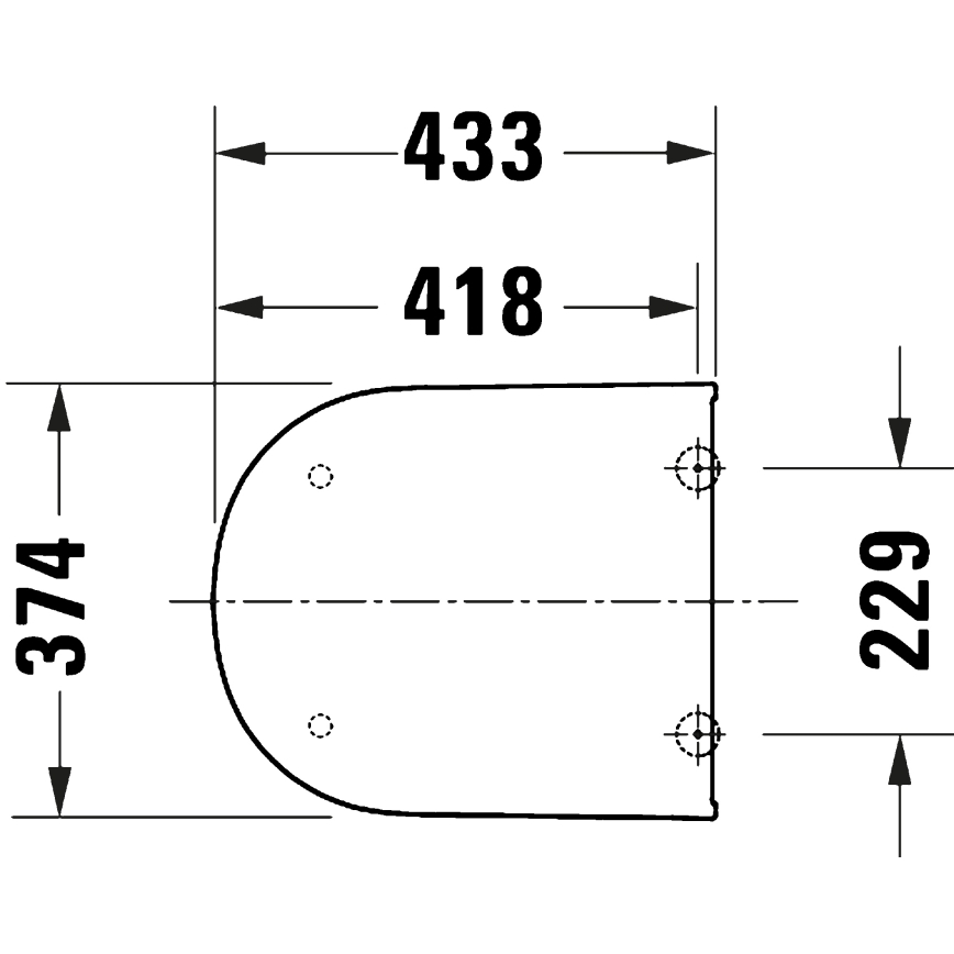 Duravit 28210000 - Сиденье для унитаза D-CODE 37,4x43,3 см белое