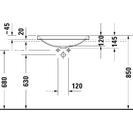 Duravit 358600079 - Встраиваемая раковина D-NEO 60x44 см, керамика/глянцево-белая