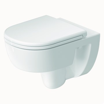 Duravit 45130900B2 - Подвесной унитаз без ободка Rimless с сиденьем SoftClose, D-CODE, керамика, глянцево-белый