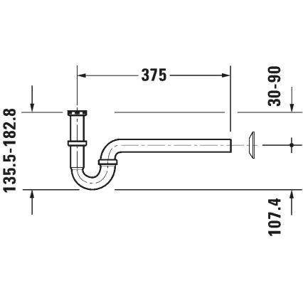 Duravit 50260000 - Сифон для умивальника UNIVERSAL блискучий хром