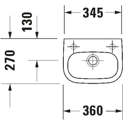 Duravit 7053600082 - Настінний умивальник D-CODE 36x27 cm кераміка/глянцево-білий