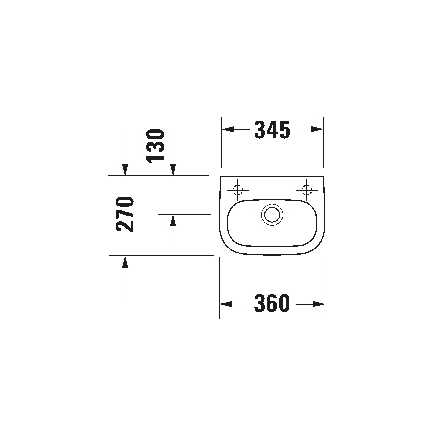 Duravit 7053600082 - Настінний умивальник D-CODE 36x27 cm кераміка/глянцево-білий