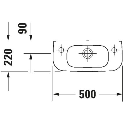 Duravit 7065000092 - Підвісна раковина D-CODE 50x22 см, кераміка/глянцево-біла