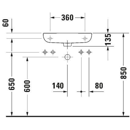 Duravit 7065000092 - Підвісна раковина D-CODE 50x22 см, кераміка/глянцево-біла