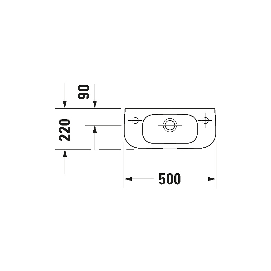 Duravit 7065000092 - подвесной умывальник D-CODE 50x22 cm керамика/белый глянец
