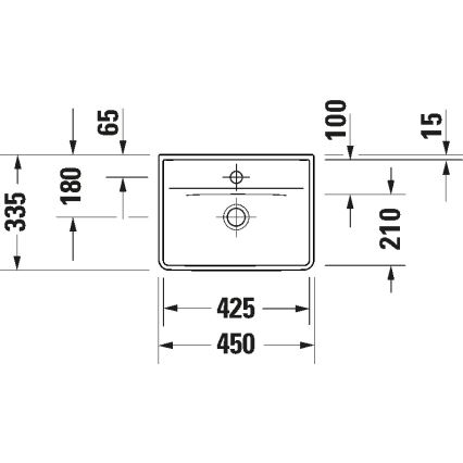 Duravit 738450041 - Подвесная раковина D-NEO 45x33,5 см керамика/глянцево-белая